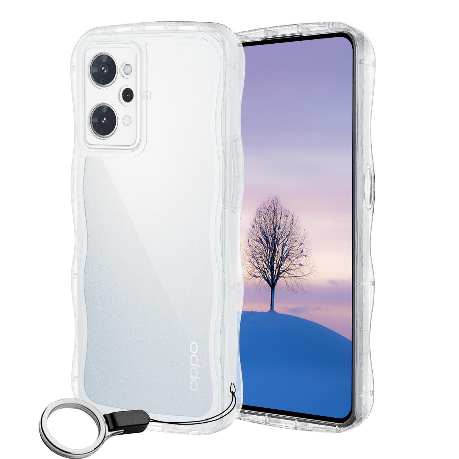 Amazon.co.jp: OPPO Reno9 A /Reno7 A ケース クリア ウェーブ TPU波状